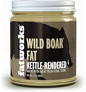 Fatworks, Premium Wild Boar Lard, Rich Flavor, Gourmet and Delicious, WHOLE30 APPROVED, KETO, PALEO 7.5 oz.
