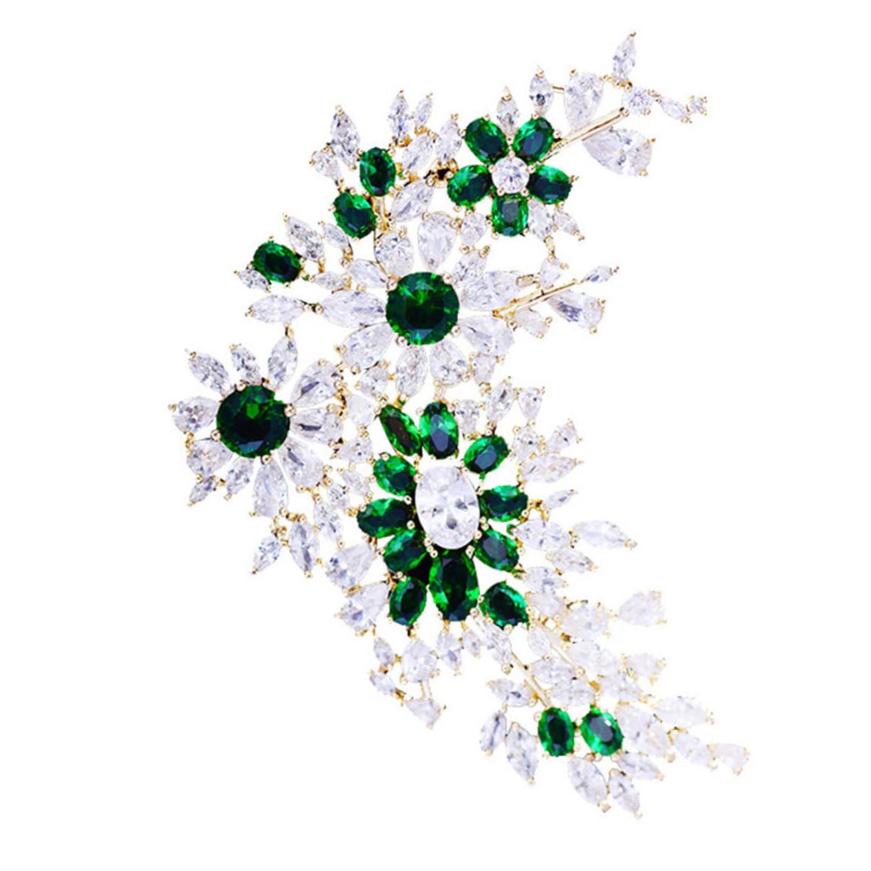LIFKOME Spilla Decorativa Zircone Verde Per Cappotto e Cardigan Elegante Spilla Appesa Per Donna Accessorio Versatile Per Moda e Stile Personale