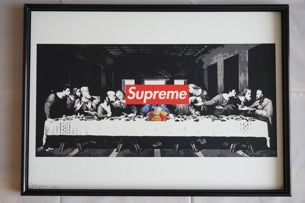 Amazon Co Jp 17年版世界100枚death Nyc Supreme シュプリーム 最後の晩餐 作者サイン有 証明書付属 ポスター ホビー 通販