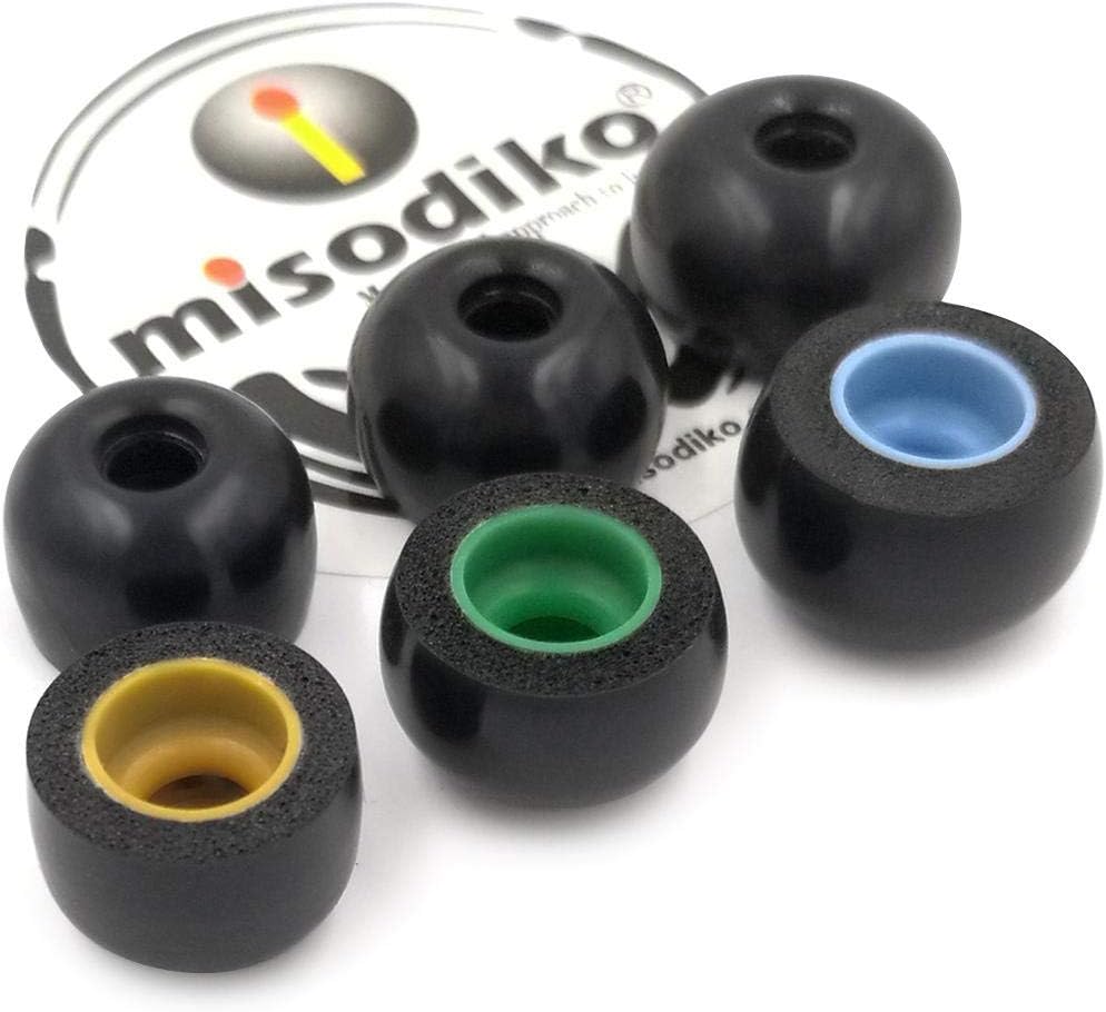 misodiko TWS-Pro Earbuds Tips for Jabra Elite 75t, 65t, Sport, Active 65t, Evolve 65t/ Samsung Galaxy Buds, Gear IconX/Creative Outlier Air, Gold - Replacement Memory Foam Eartips (3-Pairs, S/M/L)