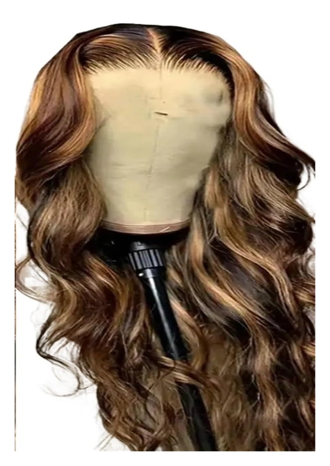 1 szt. Miodowy blond Ombre Siateczka z przodu Peruka Włosy ludzkie 13x4/5x5 Podświetlenie Ciało fala Przód Bezklejowy(250%13x4 Lace Wig,28inches)