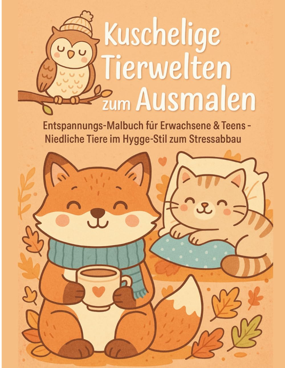 Kuschelige Tierwelten zum Ausmalen: Entspannungs-Malbuch für Erwachsene & Teens – Niedliche Tiere im Hygge-Stil zum Stressabbau