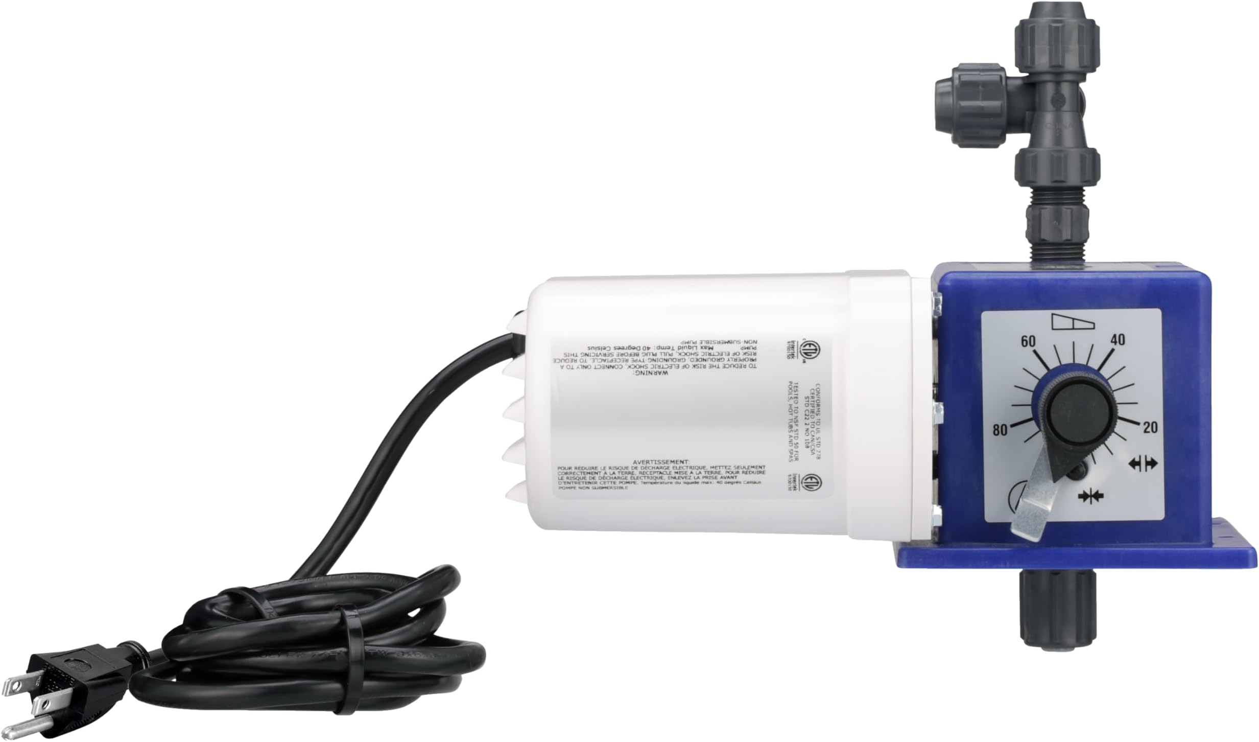 Pulsafeeder X030-XA-AAACXXX Chem-Tech Series 100, 30 GPD 4.72 LPH, 100 PSI 7 BAR, 115V, 60 Hz, Liquid End: PVC Head, CSPE Seats/ORings, Ceramic Ball; Includes .38" PVC Suction & .38" PE Discharge Tube