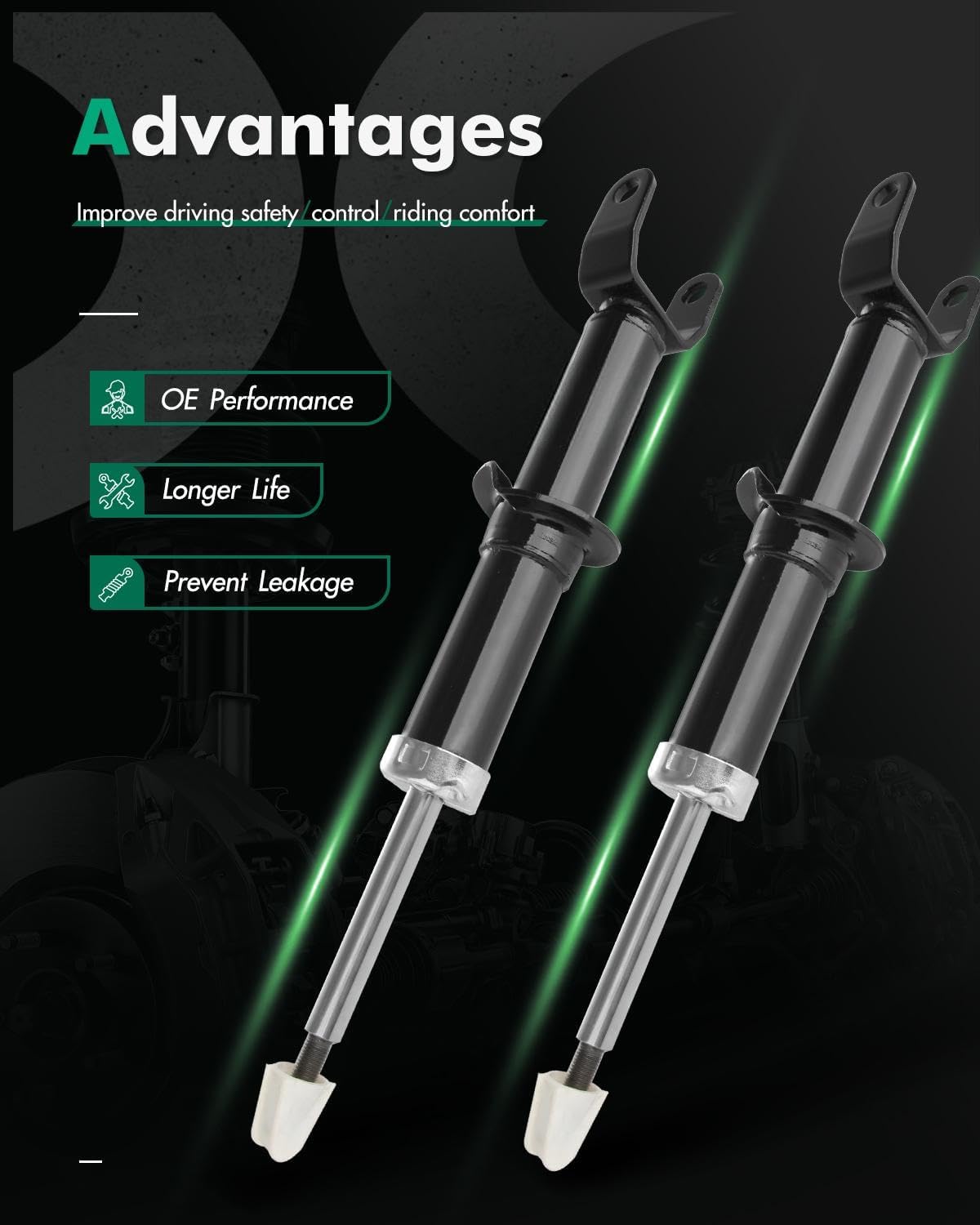 SCITOO Front (2 Pcs) Shocks for Dodge, Shocks Absorbers Fits 2005-2009 for Dodge for Dakota,2006-2009 for Mitsubishi Raider with 340019 71100 Shocks and Struts Auto Shocks