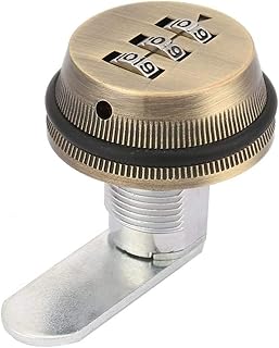 Padlock,Combination Locks, Luggage Coded Lock,Code Padlock,Combination Lock Zinc Alloy Sturdy 20mm 3-Digit Code Combination Cam Safe Lock Keyless Mail Box Cabinet Drawer (Red Bronze)