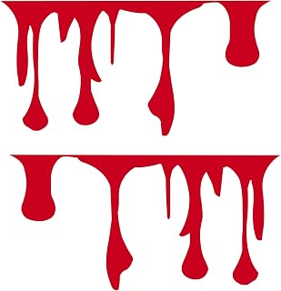 2PCS Red Blood Flowing Blood Funny Car Stickers, Horror Car Decal, Halloween Bloody Automotive Taillight Bumper Decorations, Automotive Waterproof Vinyl Decal for Tail Light Window Bumper