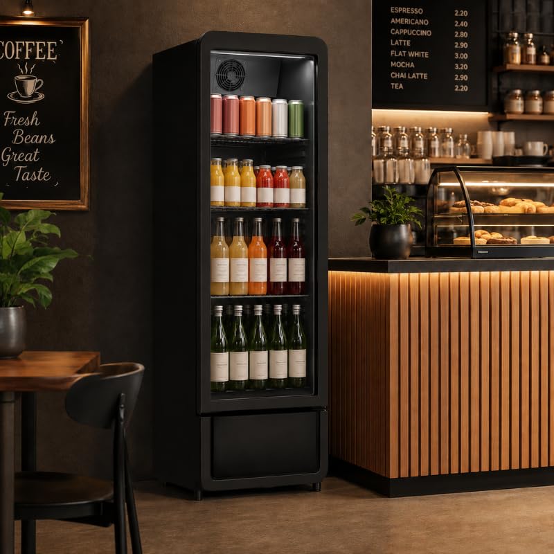Générique Armoire à Boissons Réfrigérée Noire 1 Porte - 258 Litres