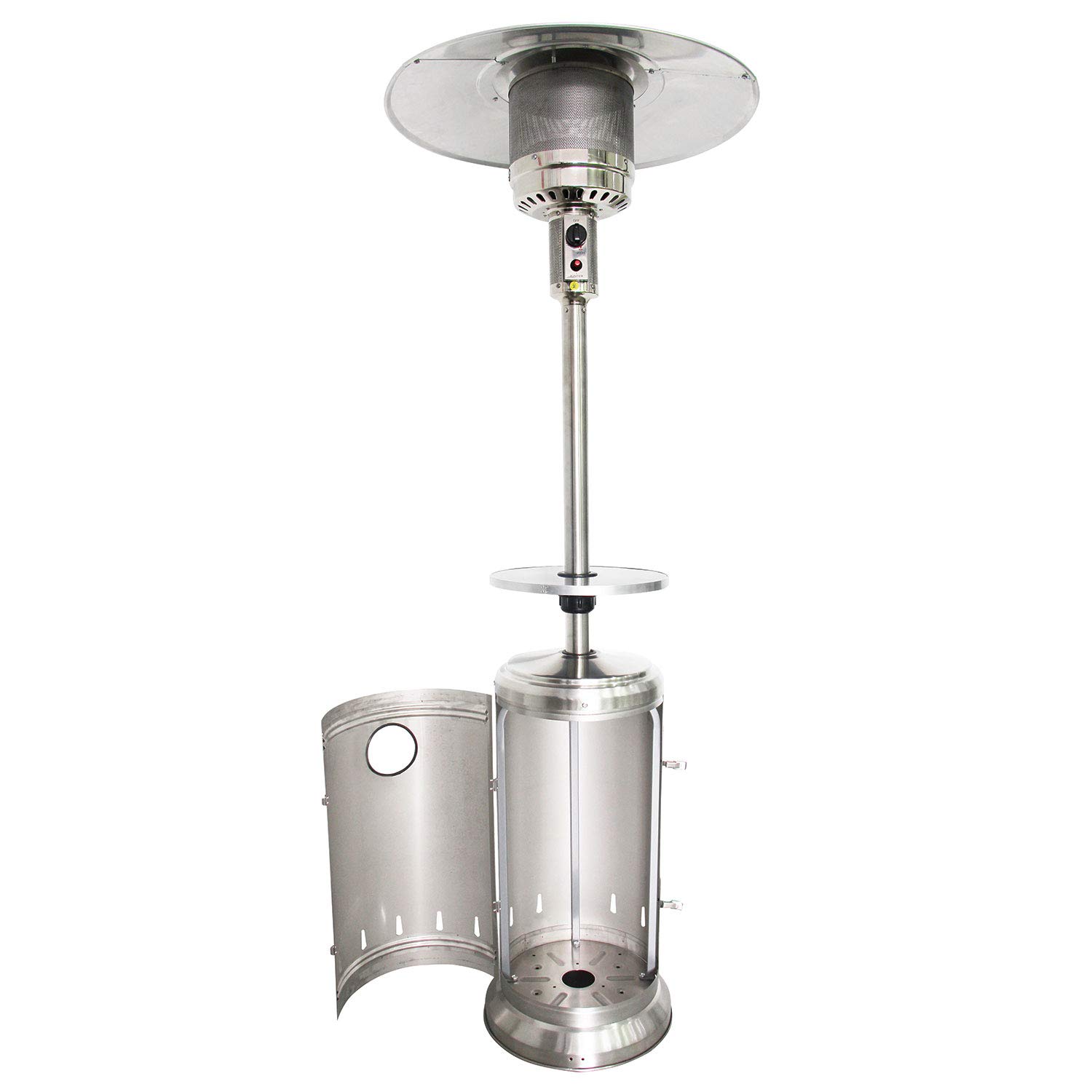 Happy Garden Parasol Chauffant Oslo - Chauffage d'extérieur au gaz INOX + Housse de Protection et Table d'appoint