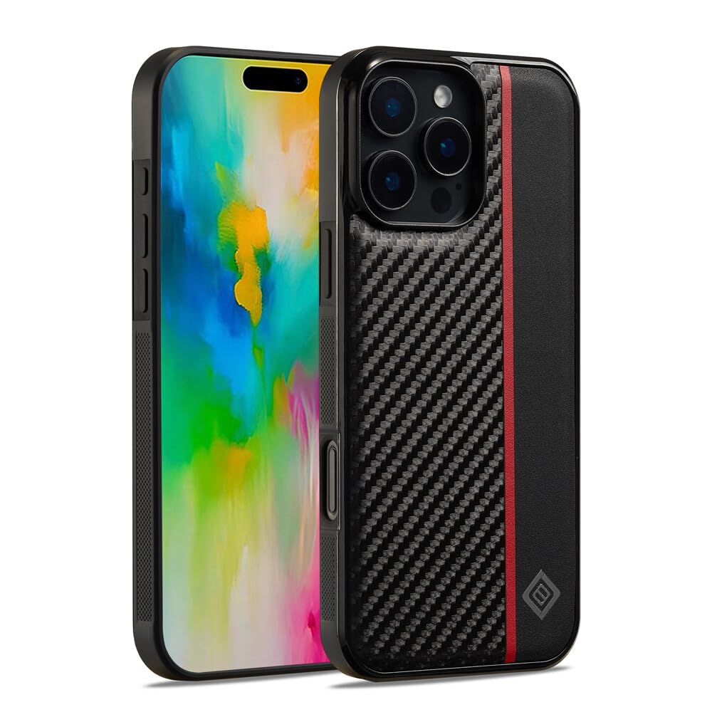 Coque iPhone 11 Pro Max en cuir fibre de carbone noir élégante - 8