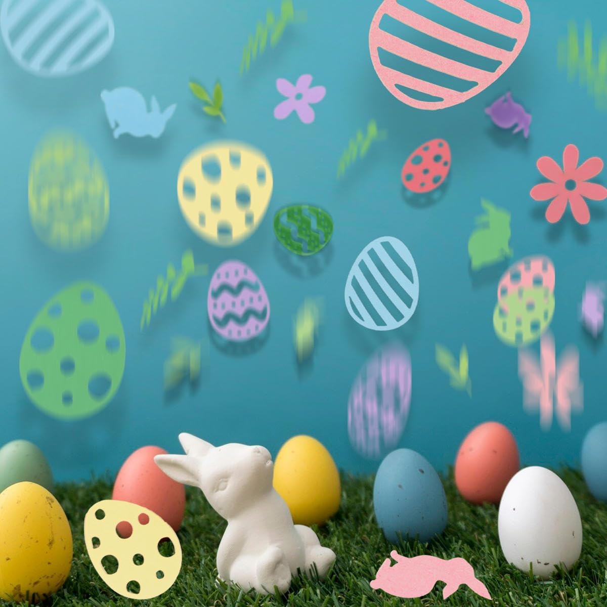 100 x Confetti for Easter Egg Rabbit Flower Leaf Decoration Easter Party Gift, 1D34CCDC