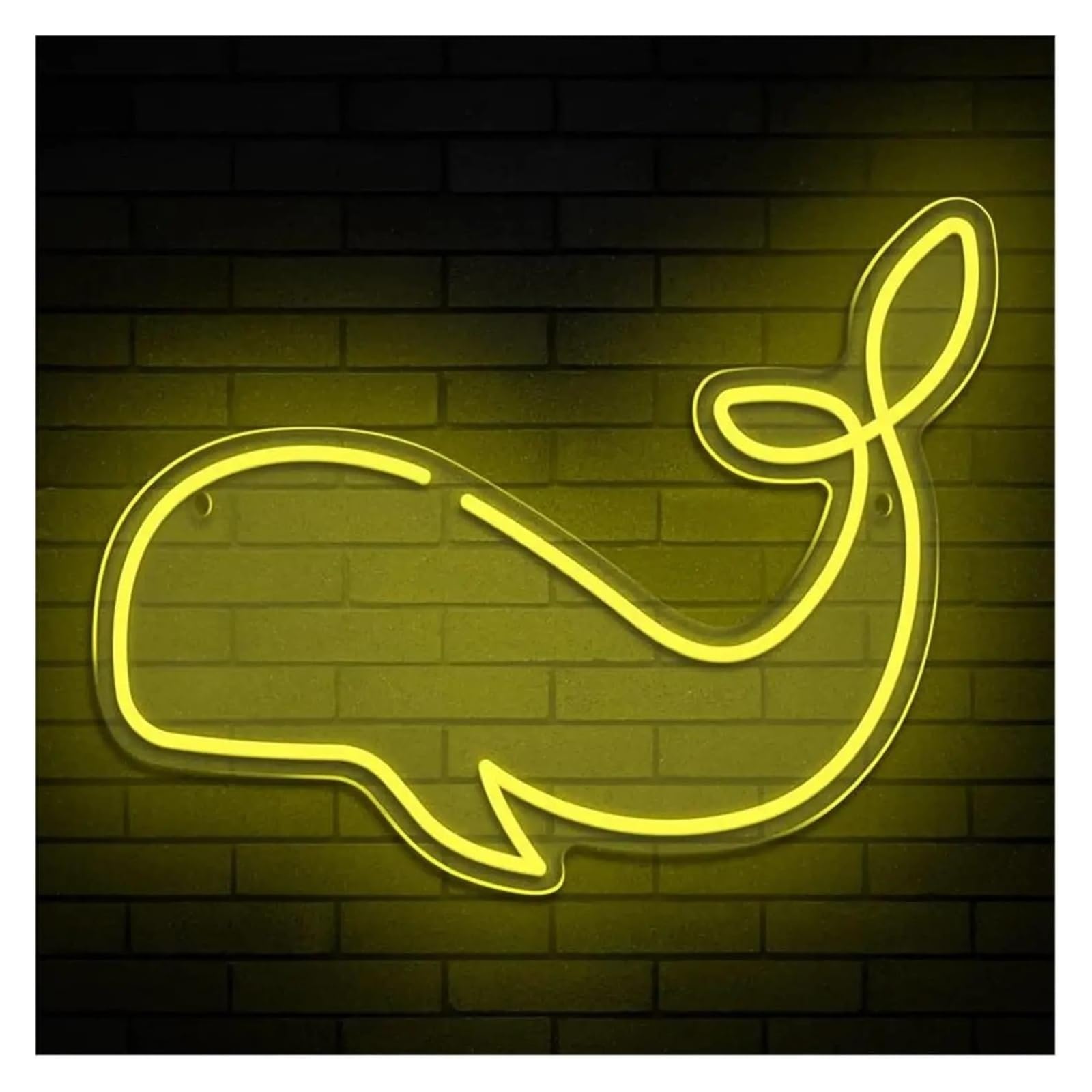 LEMST Signs Lamp Cute Whale Neon Light Animal Hanging Art Sign USB Dimmable for Home Kids Bedroom Gaming Room Aquarium Wall Decor