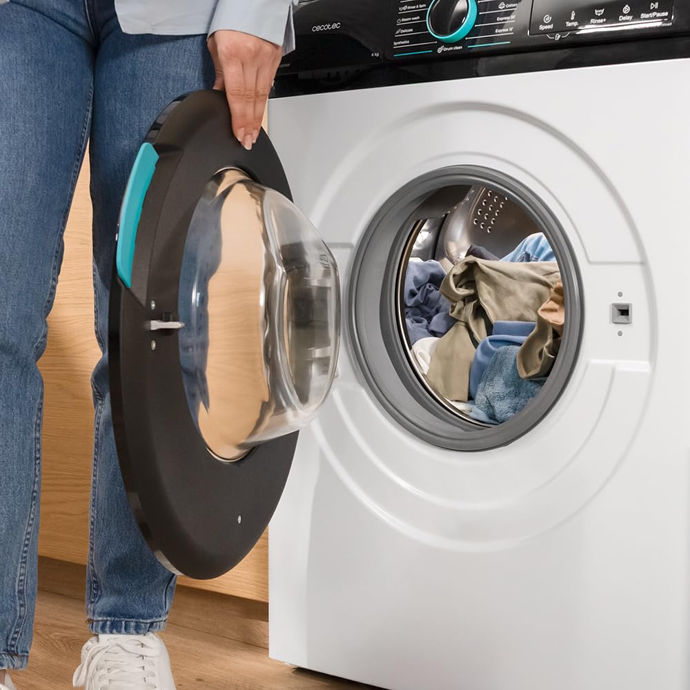 Cecotec Waschmaschine 6 kg Bolero DressCode 6160 Inverter | Energieklasse A-10%, Inverter Plus Motor, 1200 rpm, 11 Programme, SteamMax, Drum Clean, Quick 15' und KidLock