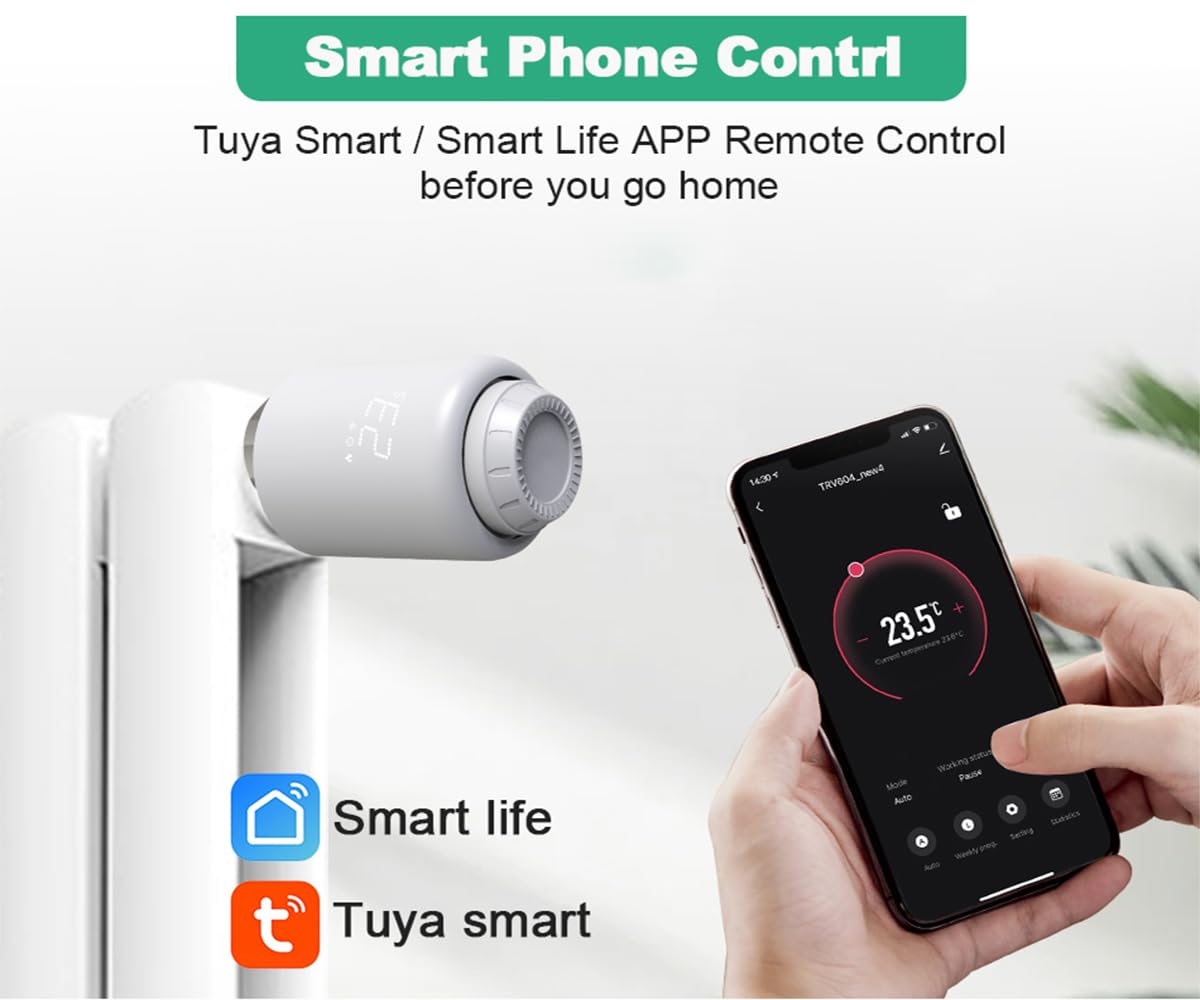 Smart Zigbee Valvola termostatica Raiator, termostato programmabile, controllo app Smart Life, controllo vocale, funziona con Alexa googlehome