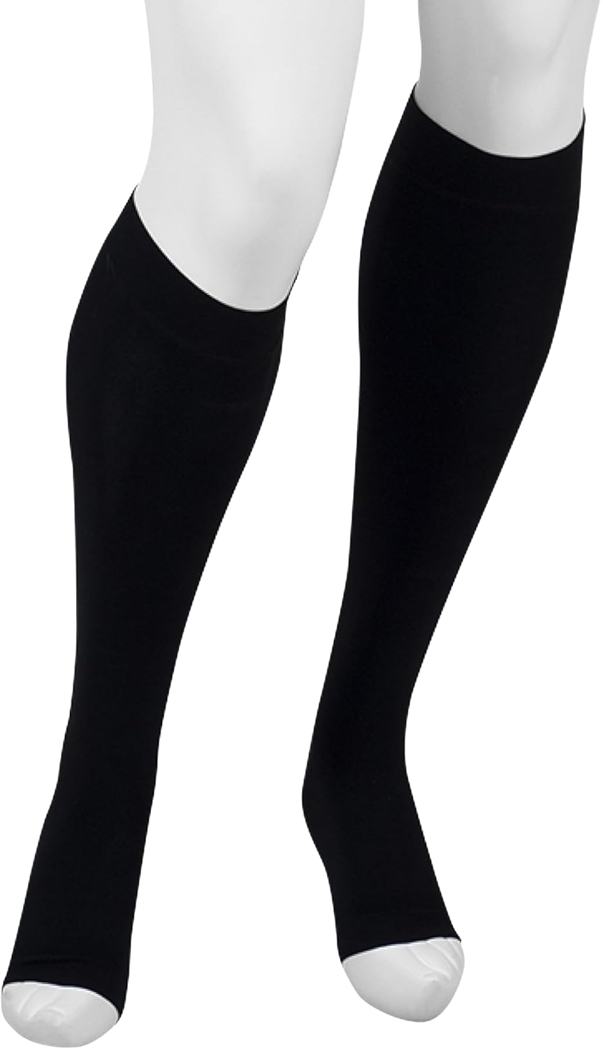 Juzo Move 3611 Knee-High, 20-30 mmHg Open Toe Compression Stocking - Men & Women, Short, 4 (IV), Black