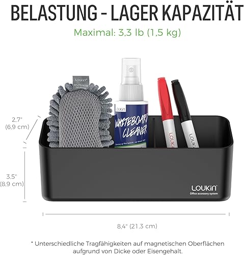 Miniatura 6 de loukin Paquete de accesorios para pizarra blanca | Kit de limpiador de pizarra blanca no tóxico (17 fl oz) y soporte magnético y adhesivo para