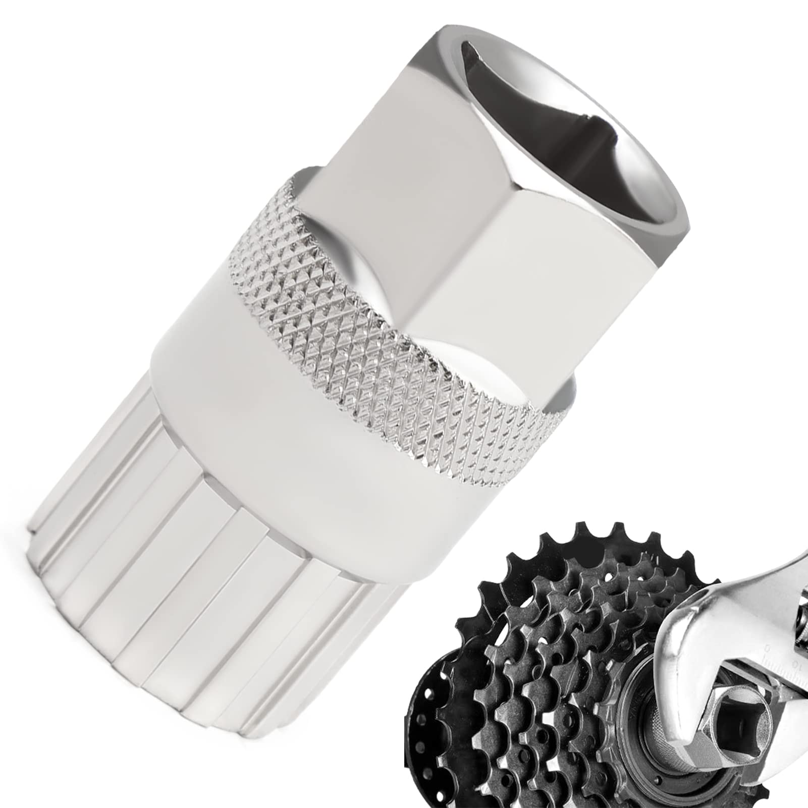 Bicycle Freewheel Remover Tool, Mountain Bike Cassette Freewheel Lockring Bottom Bracket Repair, Mountain Biking Lockring Carbon Steel Removal Tool for Shimano Sunrace Sram Dnp 6 7 8 9 10 11 Speed