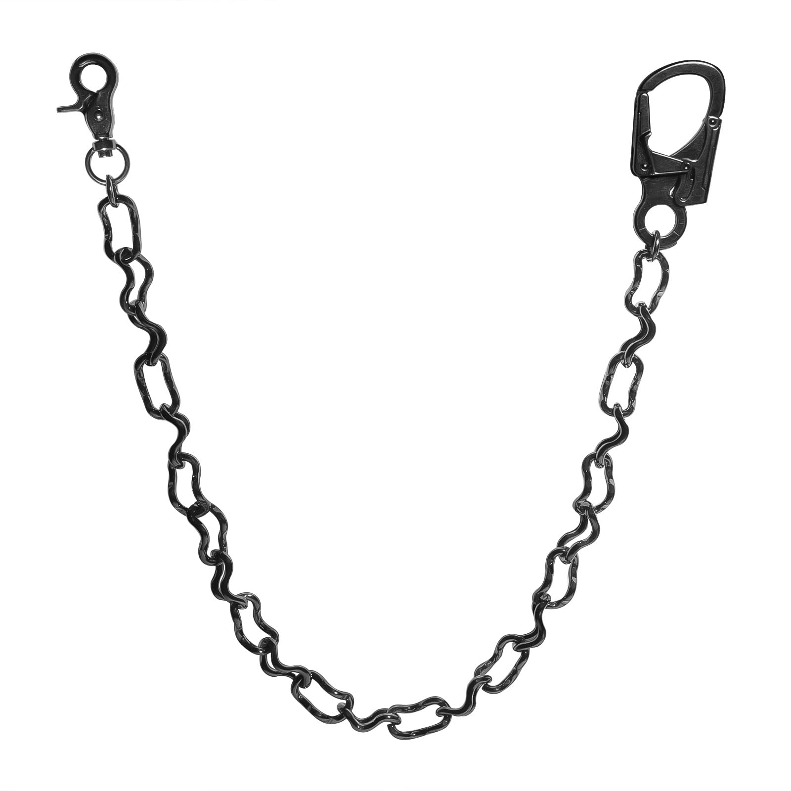 Ahiller Wallet Chain Men Heavy Duty Biker Security Keychain Pants Chain | Dual-Lock Carabiner for Belt,Pocket,Pants,Jeans, Cycling, Travel, Everyday Metal Accessories for Men and Women
