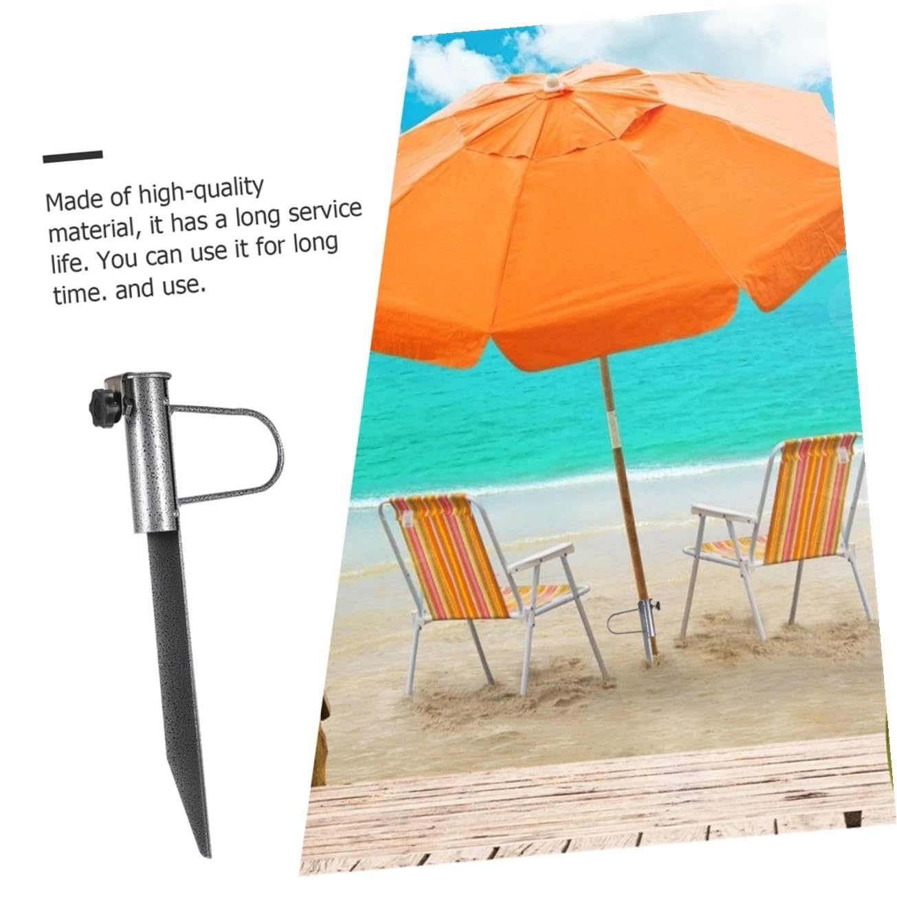Robuster Strandschirm, Sandanker, einfacher Aufbau und Entfernung, sichere Winkelstütze für Sand und Garten, ideal als Sonnenschutz, 2 Stück