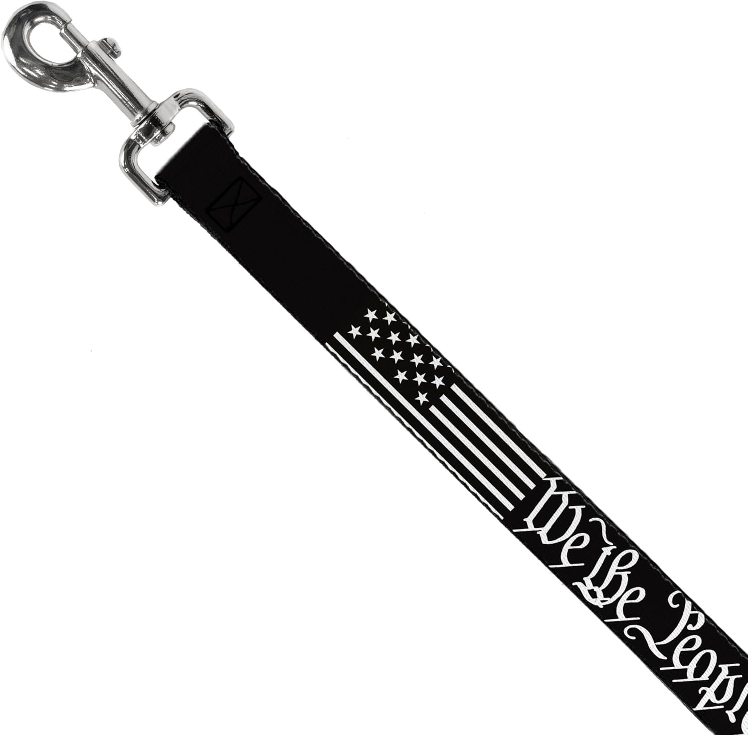 Dog Leash Americana Flag We The People Black White 6 Feet Long 1.0 Inch Wide