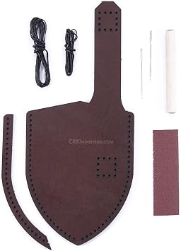 EZSMITH Leather Knife Sheath Kit - Premium - Fits Up To 5.0 Inch Blades - 8-9oz Cowhide Leather - Espresso - USA Made - With Integrated Belt Loop