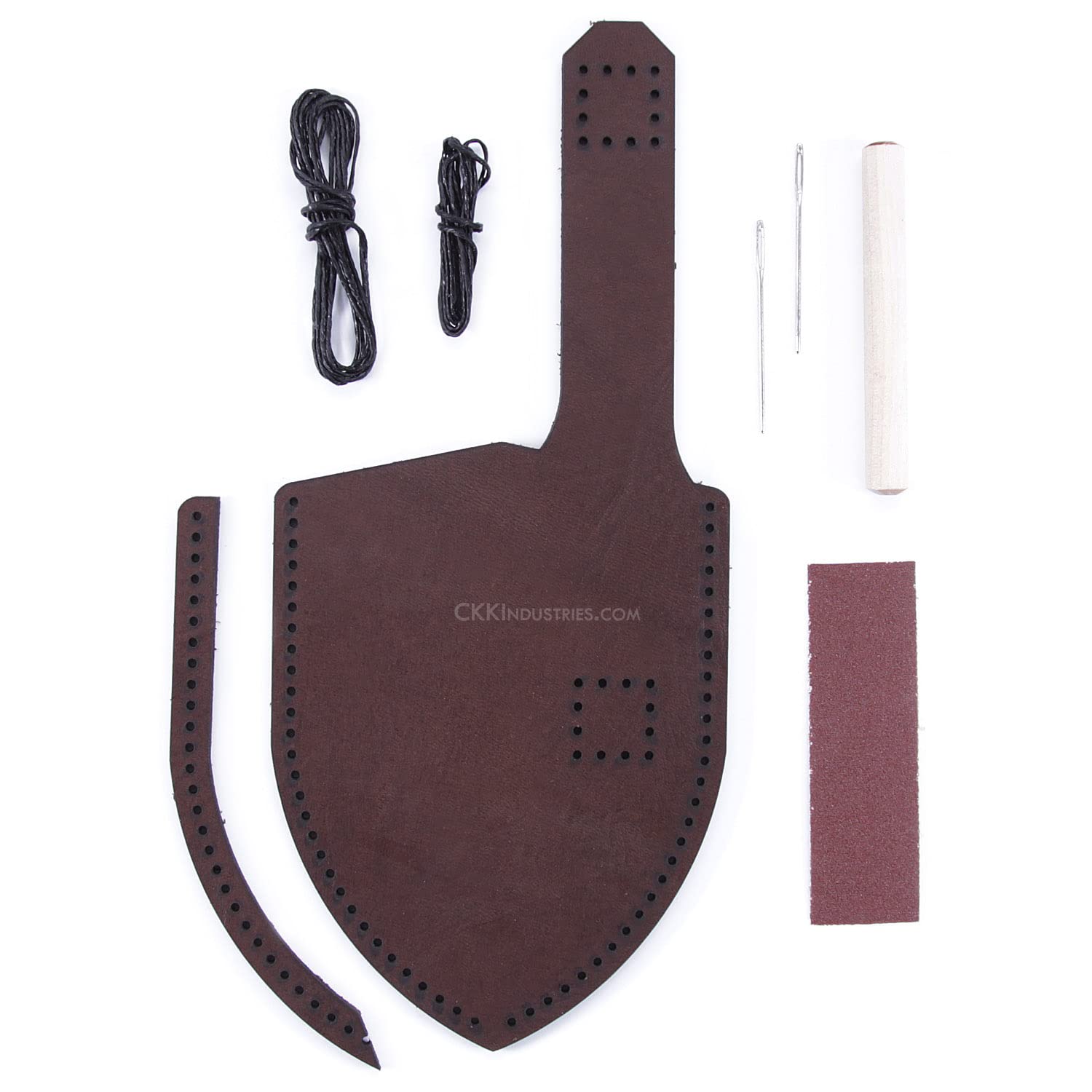 EZSMITH Leather Knife Sheath Kit - Premium - (Fits Up To 5.0 Inch Blades) - 8-9oz Cowhide Leather - (Espresso) - USA Made - With Integrated Belt Loop
