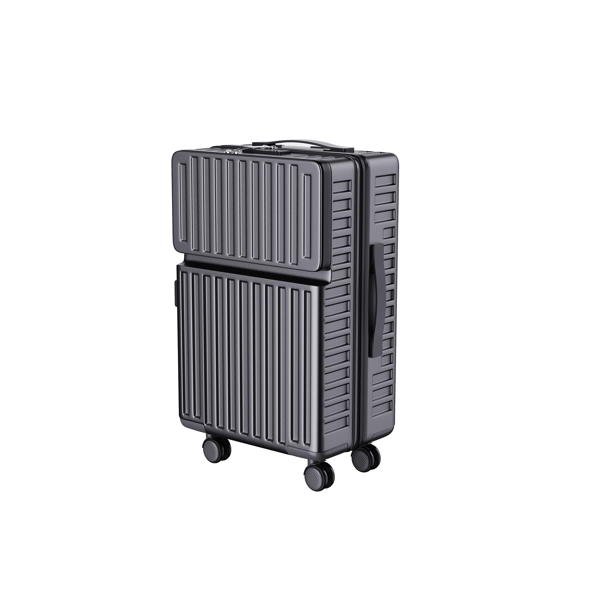 KeepGoon set di valigie, set 2 valigie con 4 ruote e lucchetto TSA, set valigie rigide in ABS, trolley, manico telescopico (Nero)