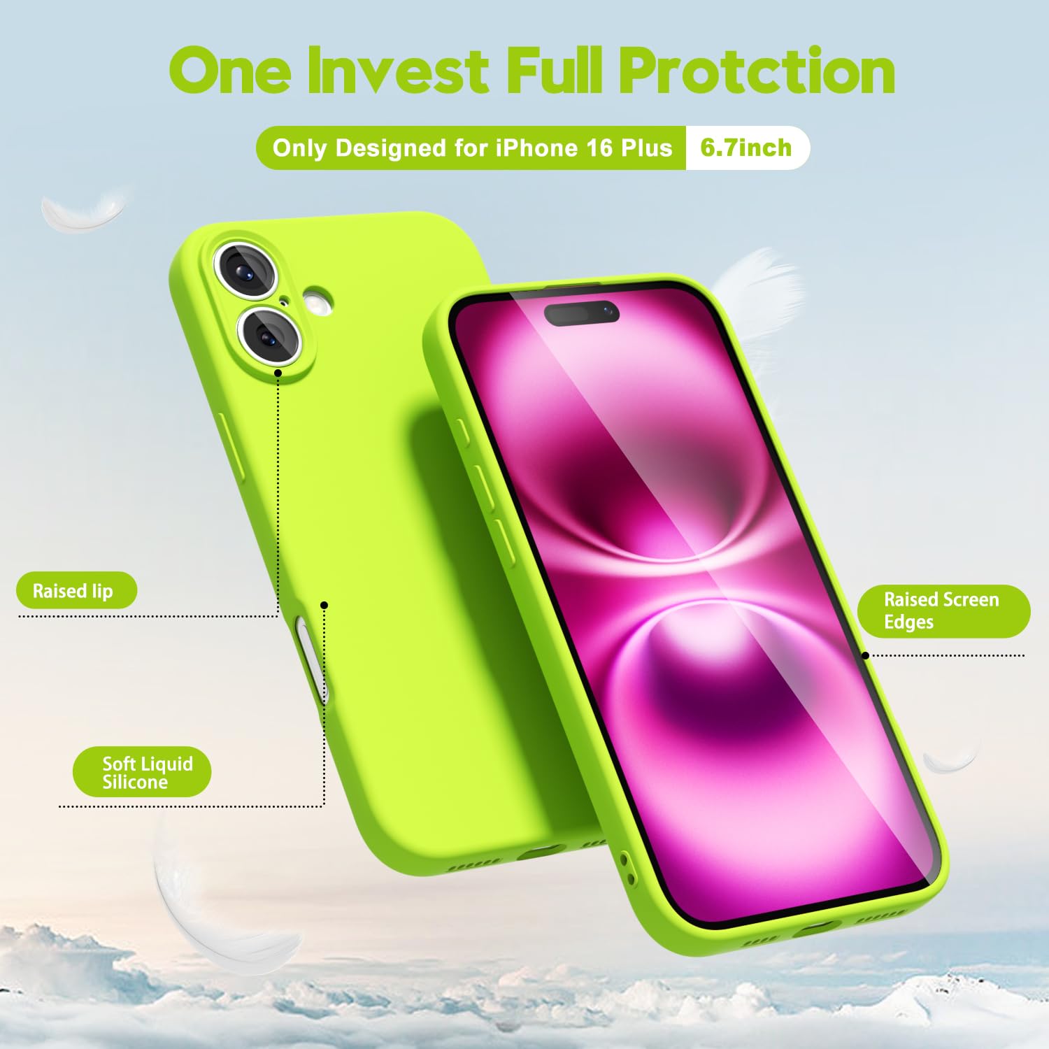 oakxco for iPhone 16 Pro Max Case Liquid Silicone, Soft Rubber Gel Elegant Aesthetic Basic Simple Cover, Cute Thin Slim TPU Matte Solid Color Plain Smooth Case for Women Girl, Light Pink — view 829
