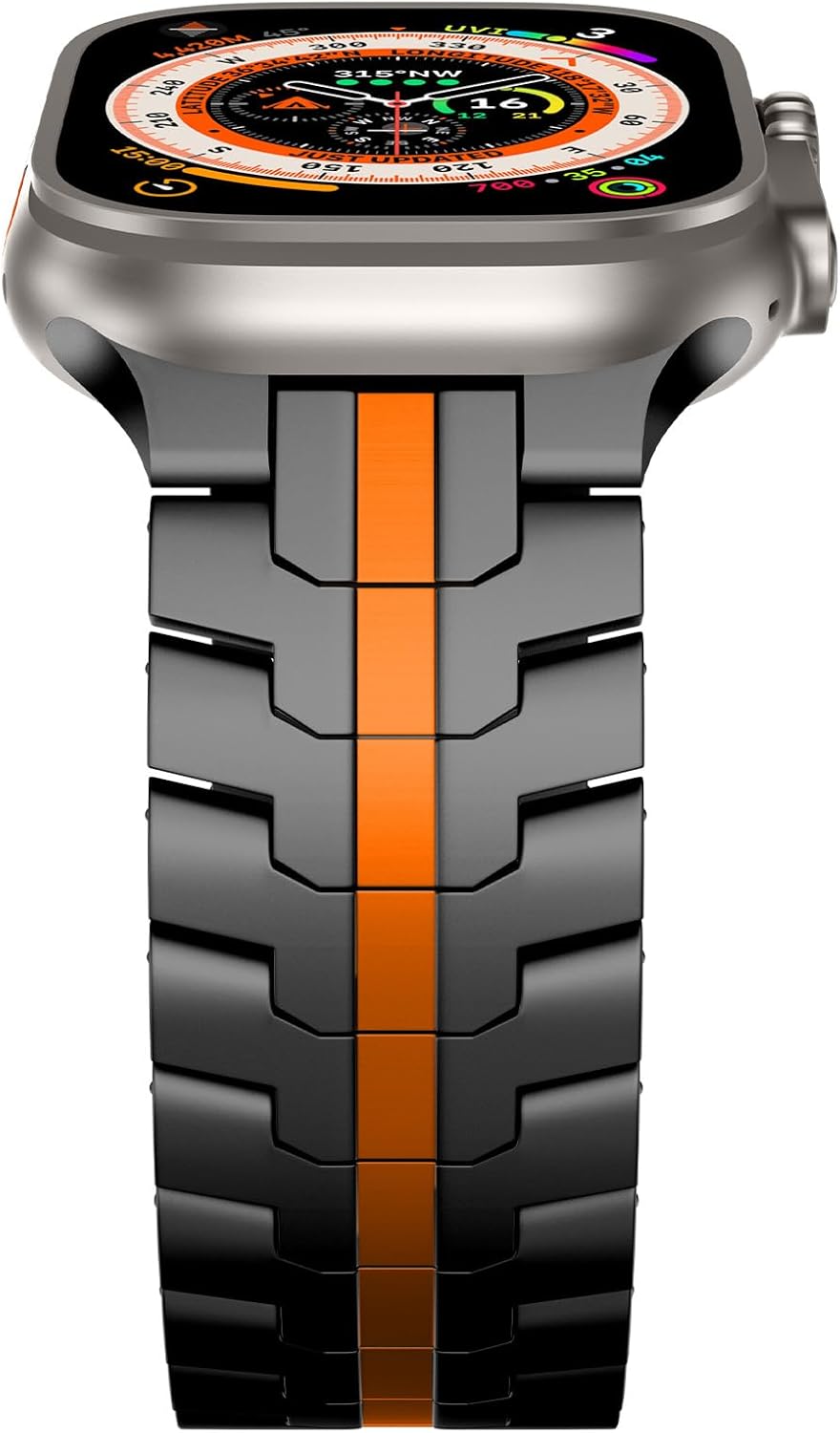 Titanium Band for Apple Watch Ultra 2/1, Lightweight Metal Link Bracelet for Women & Men, Compatible with iWatch 49mm 45mm 44mm 42mm Series