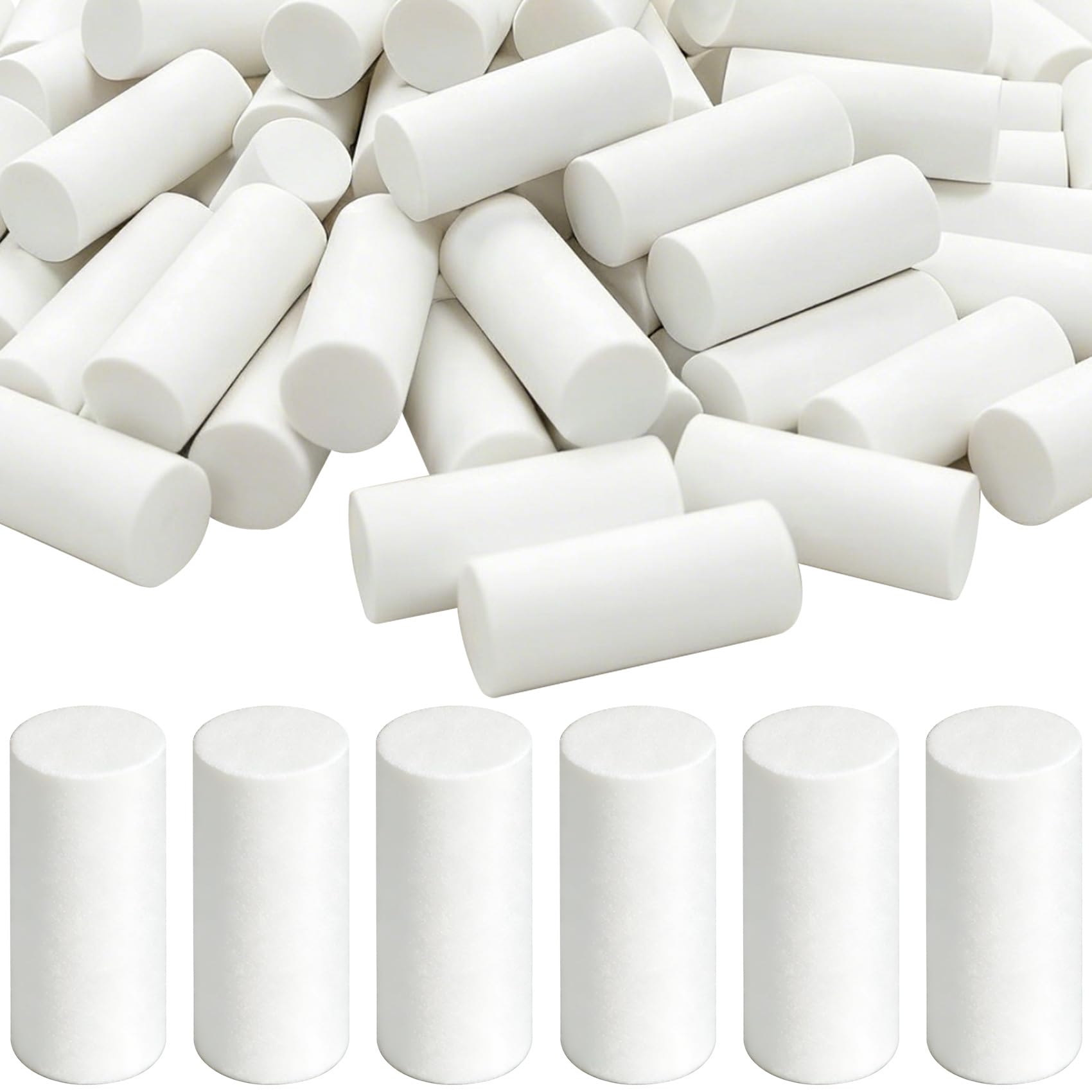 50 ricariche per gomme meccaniche, 4,5 x 12 mm, senza tracce per matite meccaniche, gomme di ricambio universali bianche per matite a spinta e quaderni da ufficio