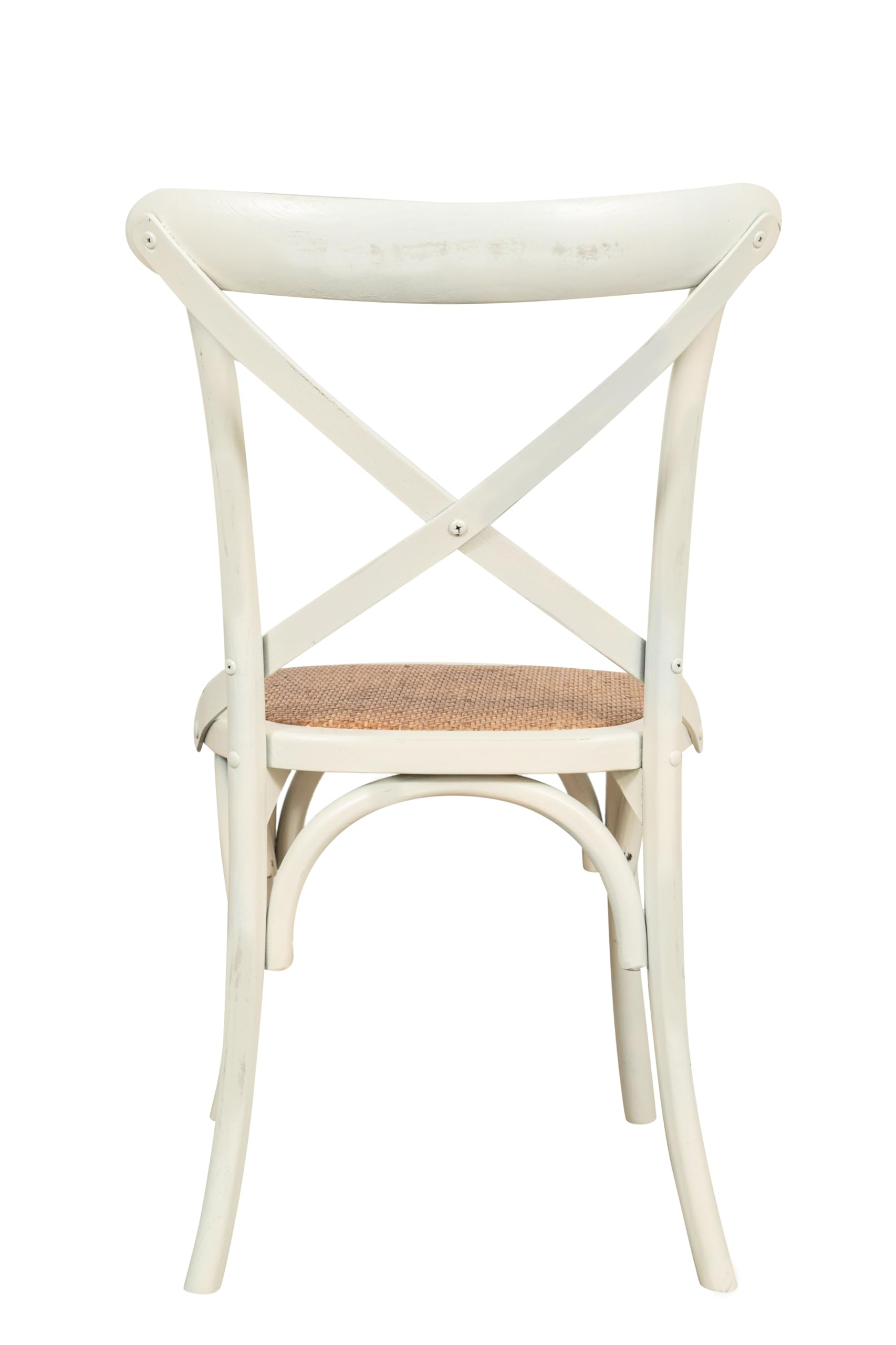 Biscottini Sedie sala da pranzo legno massello 86x42x46 cm - Sedia cucina e soggiorno in rattan - Sedie in legno da esterno e interno - Sedia legno bianca Cross
