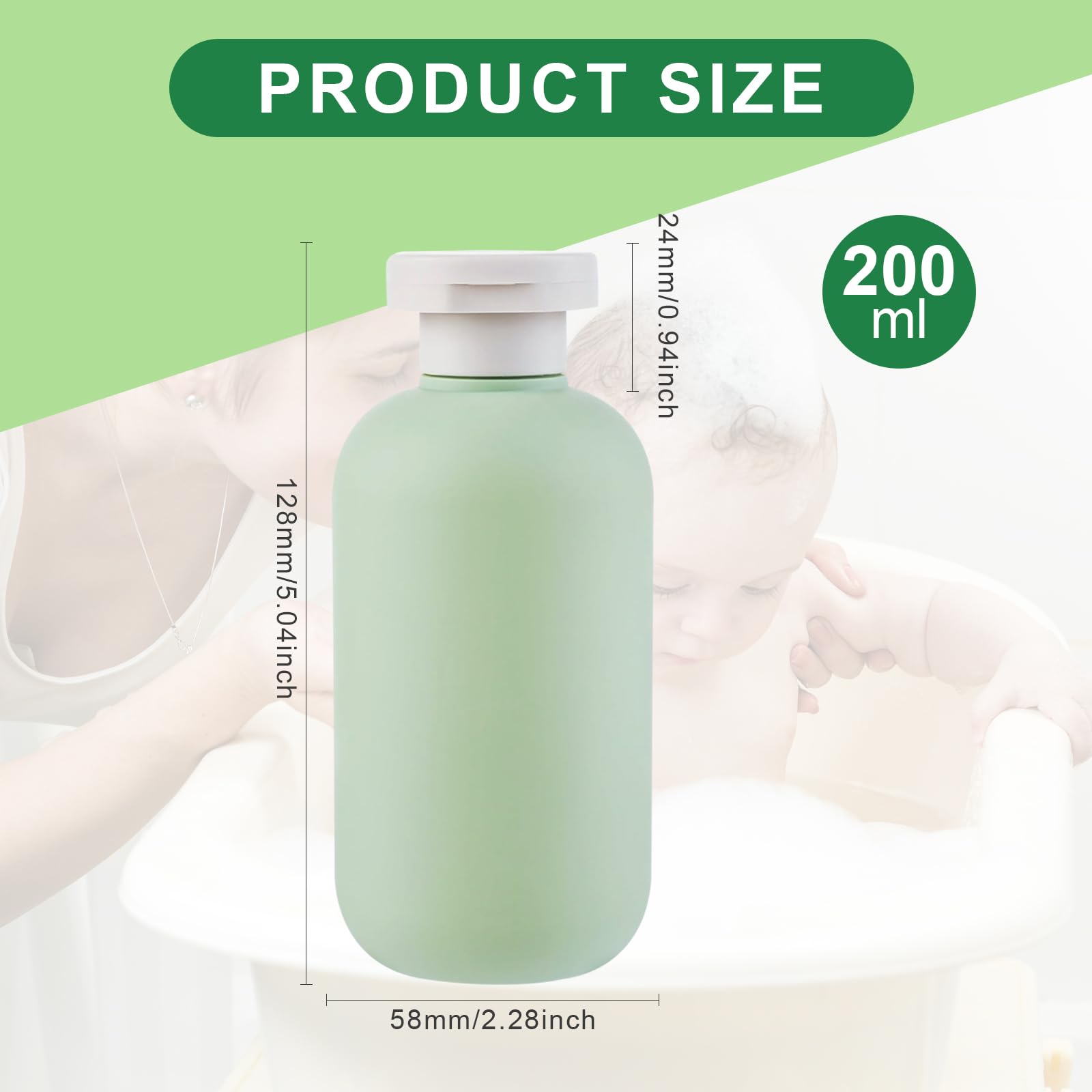 Botella Exprimible con Tapa Abatible 300ml 3 Piezas Recipientes de Viaje Recargables