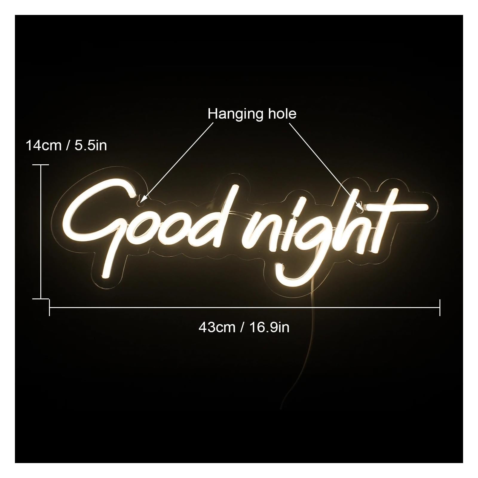 Insegna luminosa al neon Buona notte per la camera da letto con insegna al per neon per luce per per decorazione della parete per