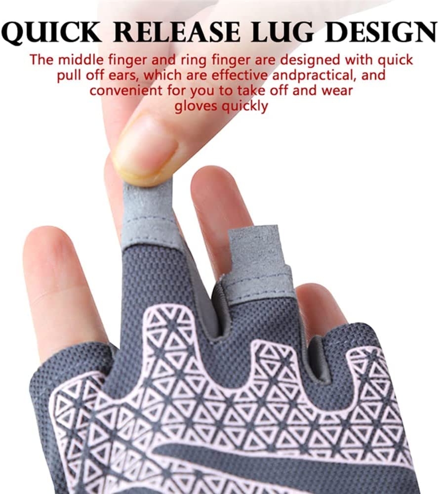 Guantes Deportivos Antideslizantes para Gimnasio, Guantes de Entrenamiento para Levantamiento de Pesas a Prueba de Golpes, Guantes de Ciclismo de Medio Dedo para Hombres y Mujeres Drop (AL)