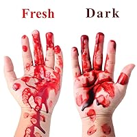 Vista 3 de Go Ho Maquillaje de sangre falsa que gotea (0.35 onzas), sangre falsa lavable para heridas de cicatriz, flujo de sangre falsa de fácil secado