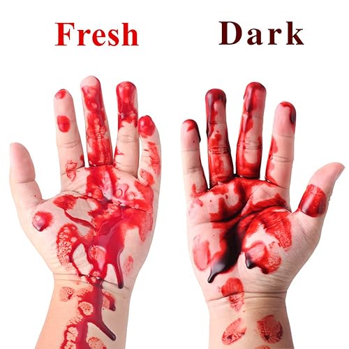 Miniatura 3 de Go Ho Salpicaduras de sangre, maquillaje de sangre falsa (0.35 onzas), aerosol de sangre falsa para Halloween, gotas de sangre para ojos, pintura