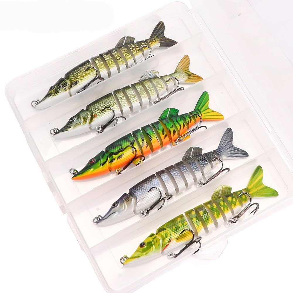 3/5 sztuk sztuczne woblery szczupakowe zestaw przynęt 12.5cm 20g wieloprzegubowe twarda przynęta korba przynęta przynęta na pływanie sprzęt wędkarski