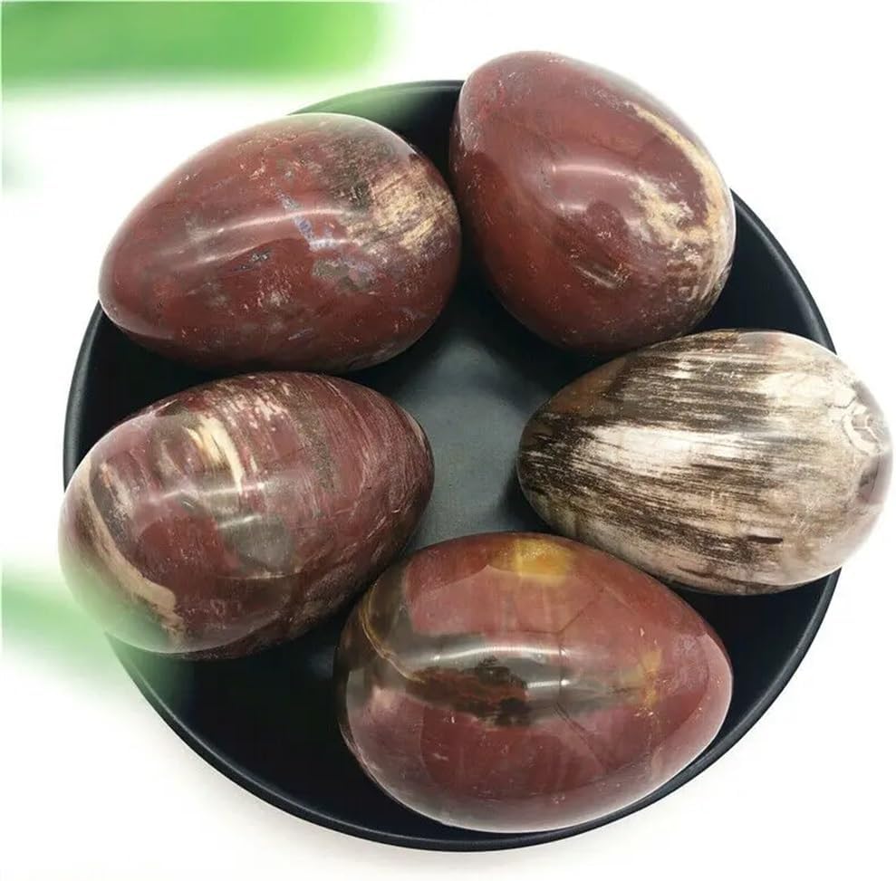 1PC Crystal Wood Quartz Egg Shaped Polished Stones Decor Gift Crystals Home Decor(50-60mm)