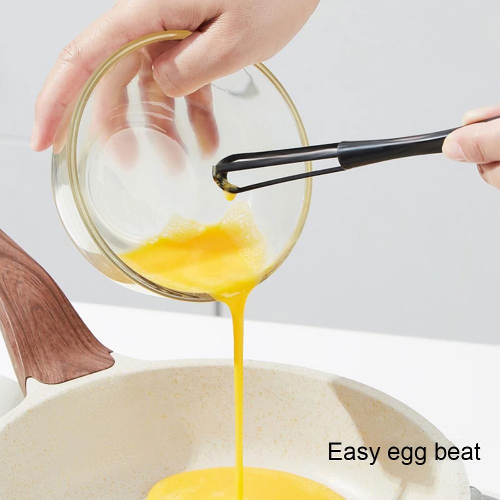 Batidor de huevos reutilizable, mini cuchara batidora de huevos con mango ligero, batidor manual de huevos de mano, batidor de huevos de crema, utensilio de cocina