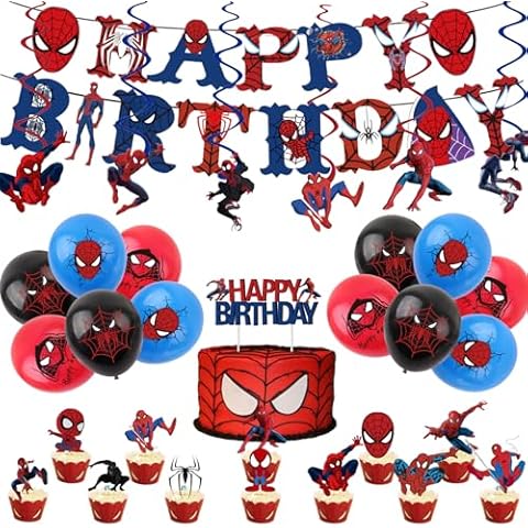 Spiderman Birthday Party Decorations Set Cover