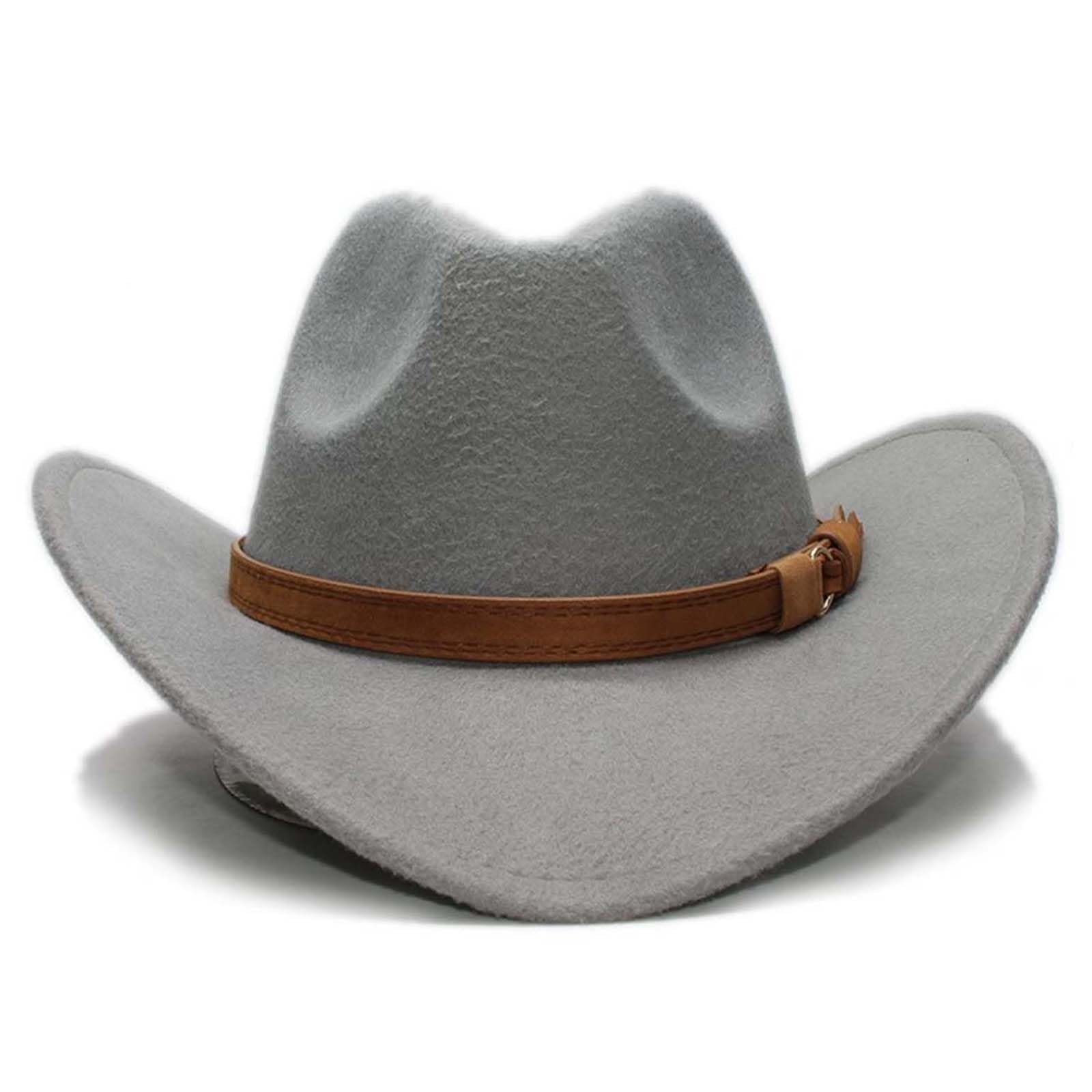 Toddler Baby Cowboy Hat, Boys Girls Cowgirl Hat with Leather Hatband, Wide Brim Infant Kids Western Cowboy Hat