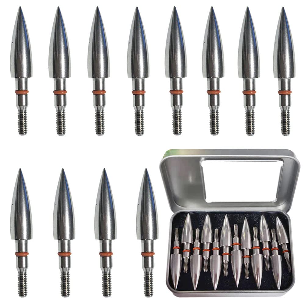 100/125/150/200/300 Grains Archery Field Points Practice Field Tips, Archery Target Practice Hunting Arrow Tip for Recurve, Compound Bow Crossbow, Stainless Steel Screw in Broadheads