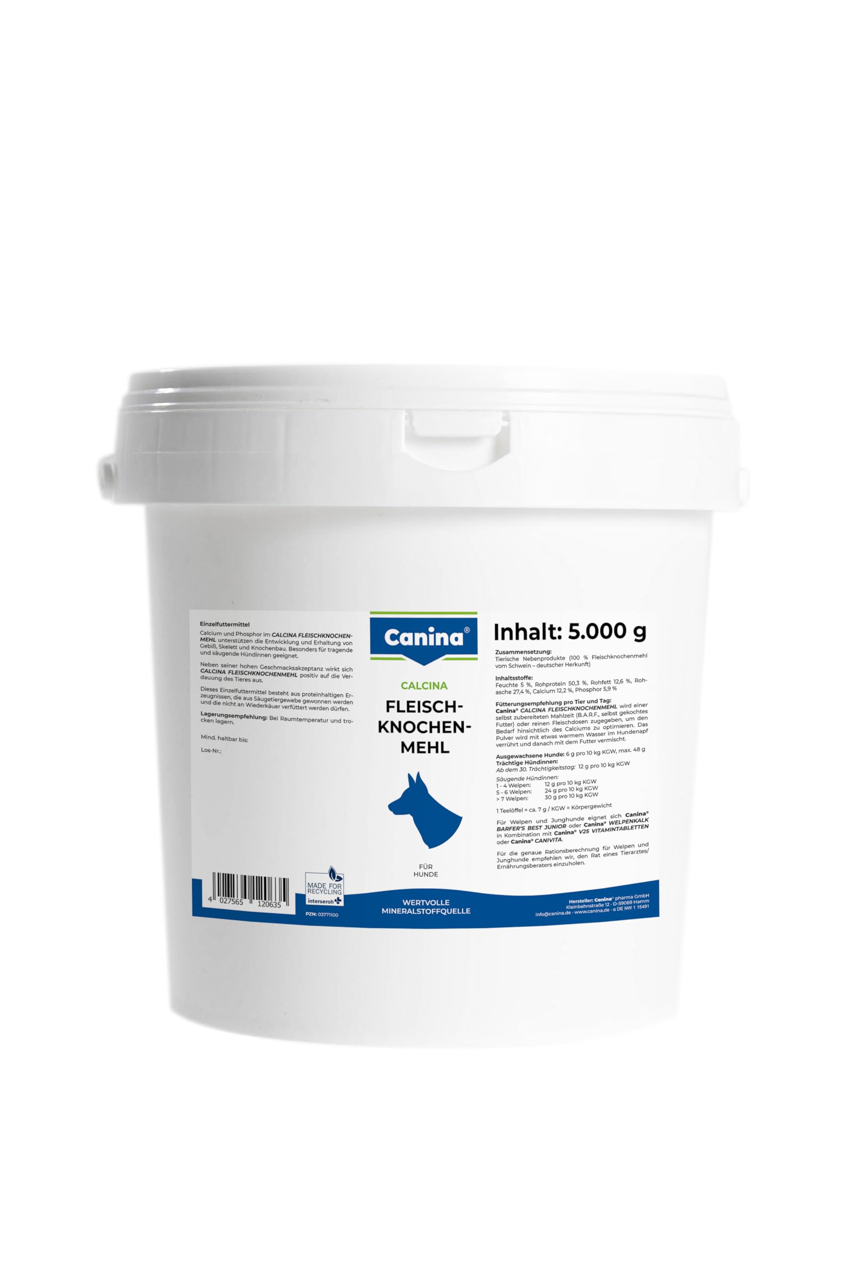 Os farine Vet. 5000 g renforce le squelette et les articulations des chiens