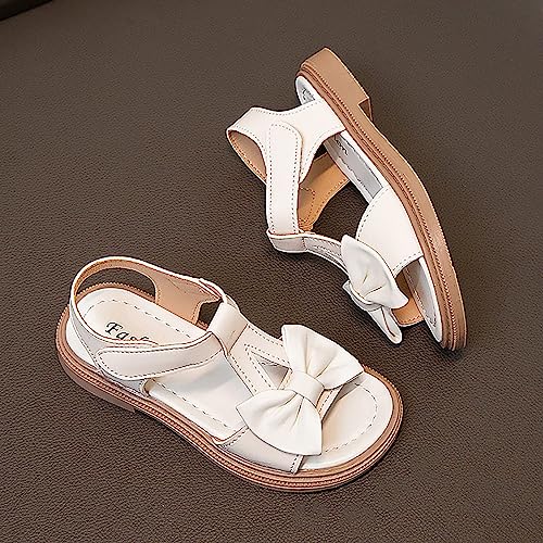 IWIHMIV Girls Sandals Kids Flat Sandals Open Toe Summer Flower Casual Open Toe Ankle Strap Slip on Dress Shoes4