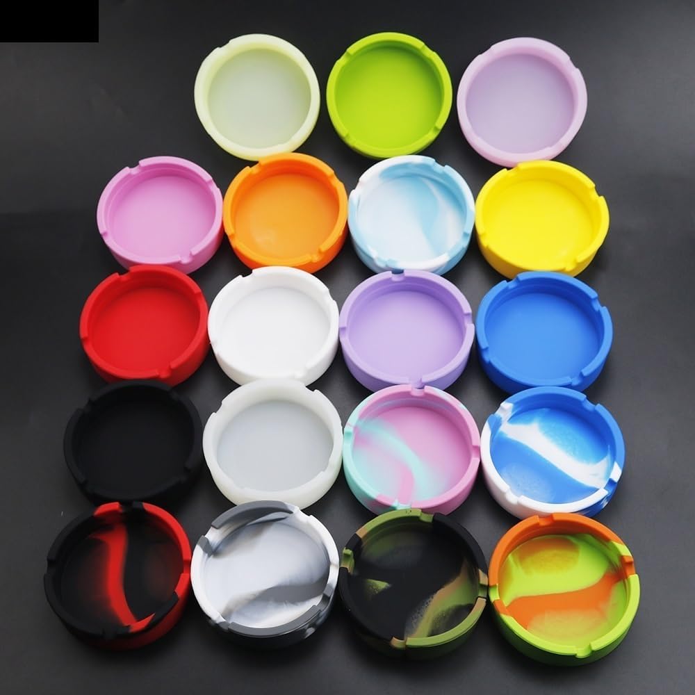 モダン1個 カラフル ラウンド シリコン 灰皿 レンダリング リビングルーム 寝室 デスクトップ ホームデコレーション (レッド)