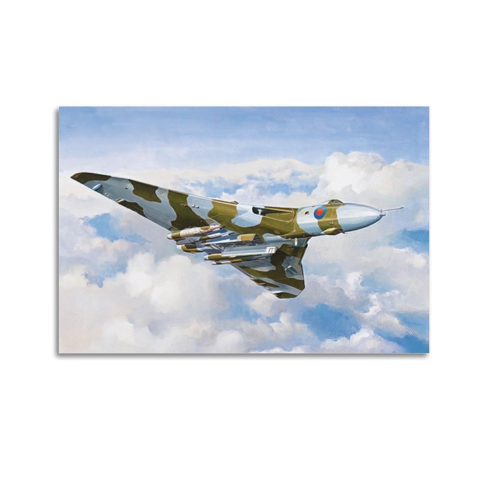 KYTIN Military Aircraft Poster Avro Vulcan B.MK Fighter Bomber Decorative Painting Canvas 12x18inch(30x45cm)