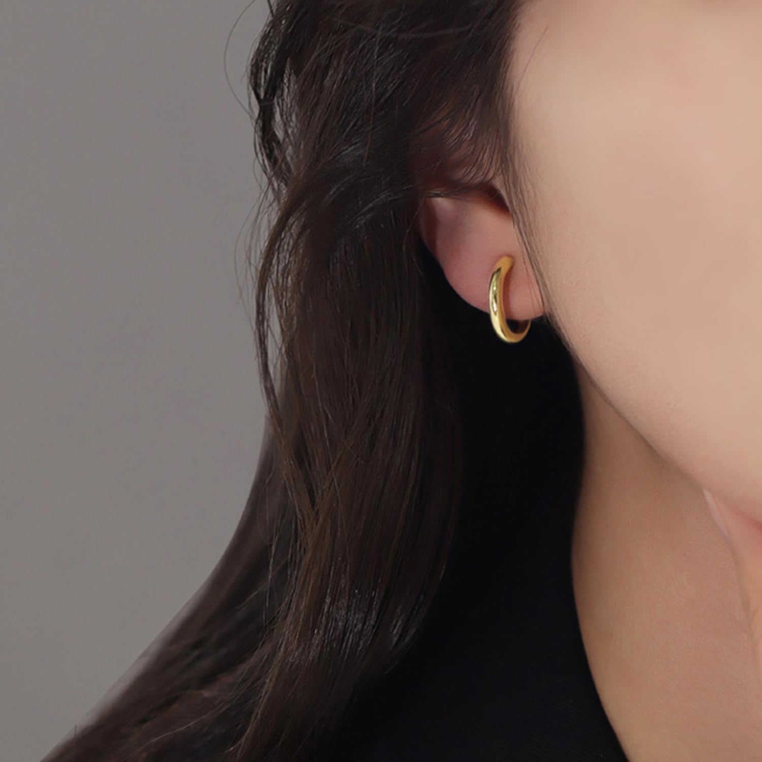 2 Pairs Clip On Hoop Earrings for Women 14K Gold Plated Non Pierced Small Clip On Huggie Hoops Adjustable No Piercing Fake Earrings - Image 3