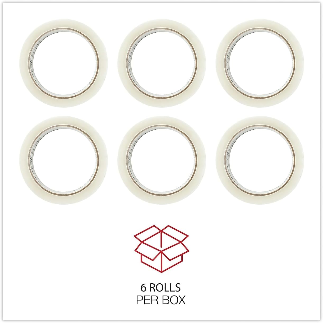 Universal Box Sealing Tape, 6/Box