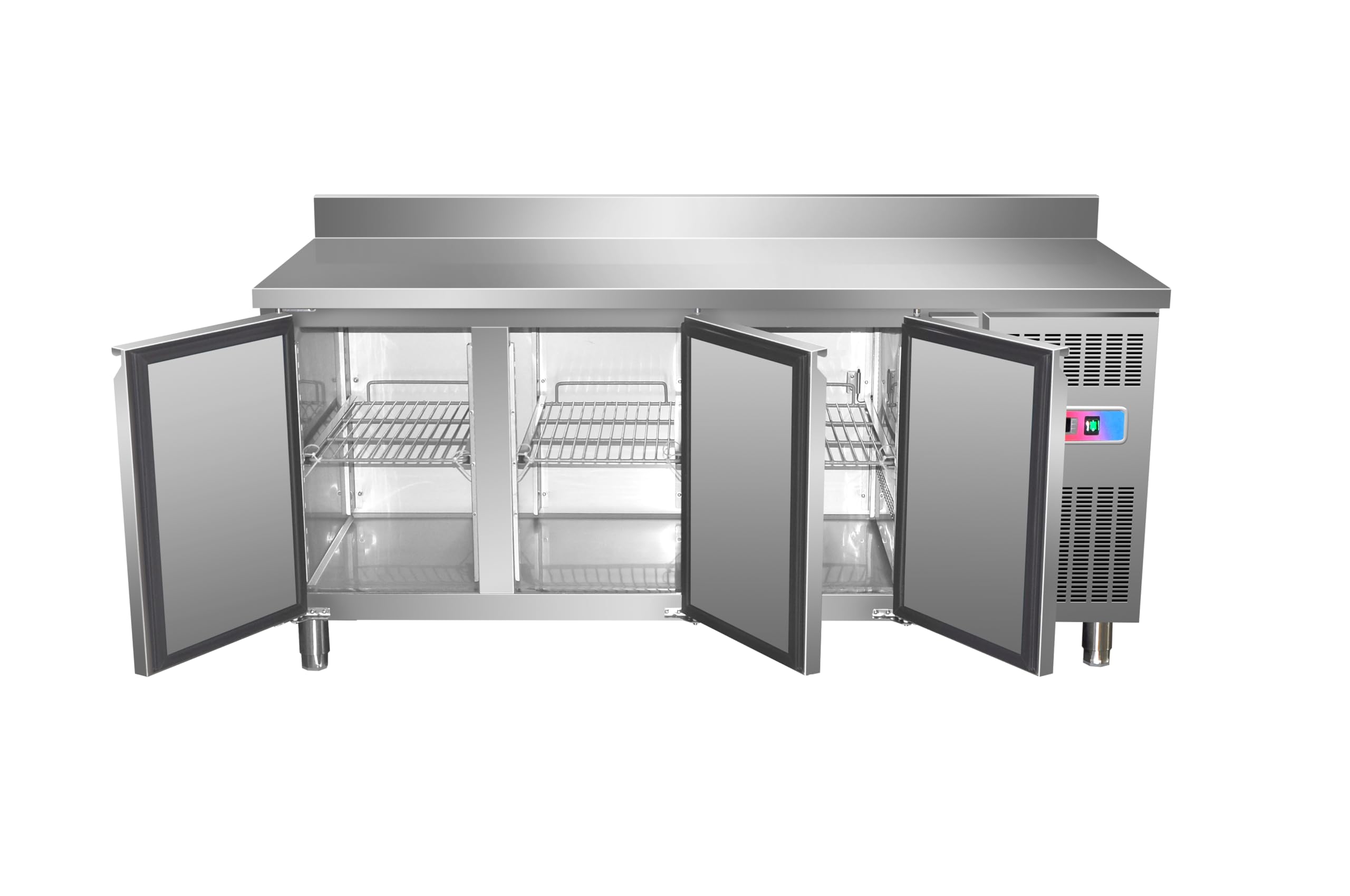 Bajo mostrador refrigerado industrial ventilado acero inoxidable 300L 500L 600L | 2, 3 y 4 puertas | Refrigeración ventilada +2ºC/+8ºC | Termostato Dixell | Hostelería profesional