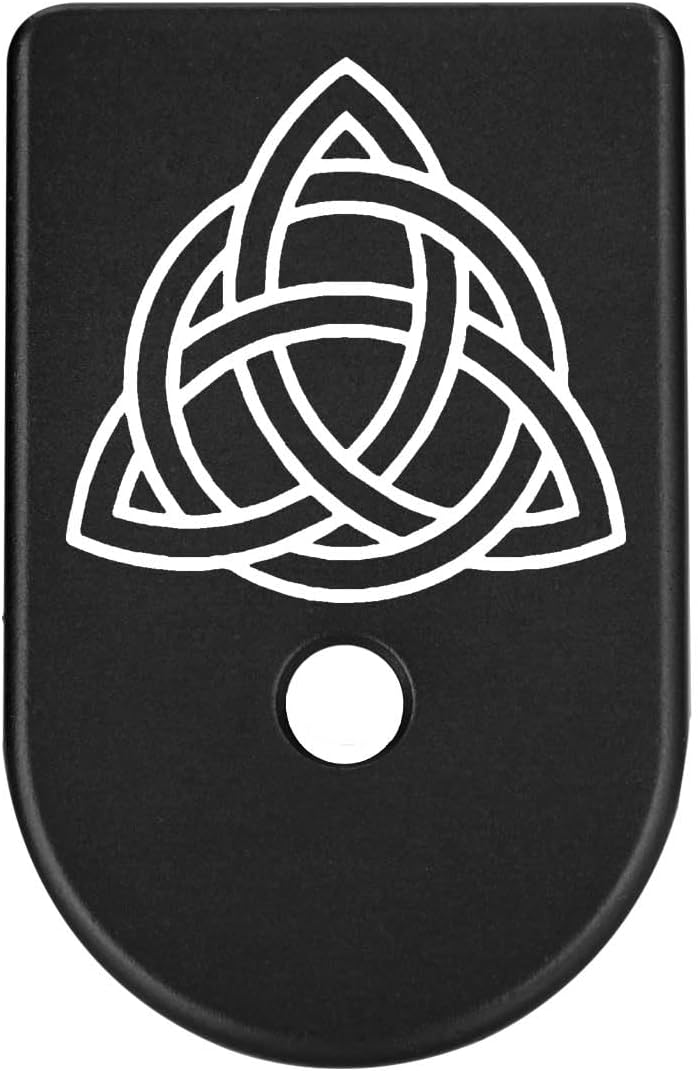 NDZ Performance Magazine Base Plate Finger Extension for Glock Gen 1-5 9MM .40 .357 SIG Laser Engraved Anodized Aluminum in Black - Choose Design