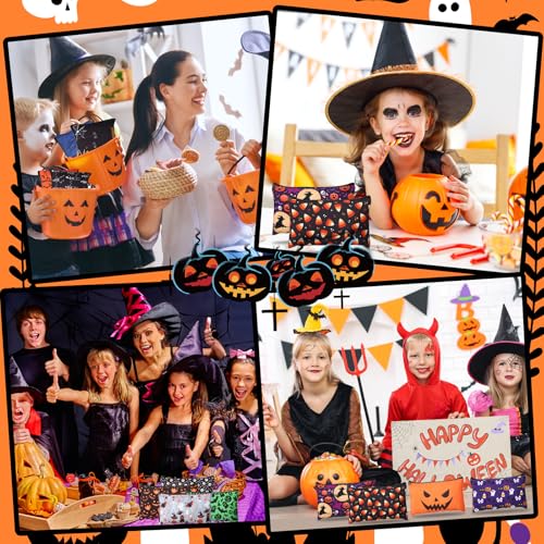 Abbylike 40 Pcs Halloween Makeup Bags Bulk, Zipper Cosmetic Pouches with Pumpkin Ghost Bat Witch Patterns Spooky Goodie Bags Gift for Women Party Gift Favors Travel Toiletry Storage4